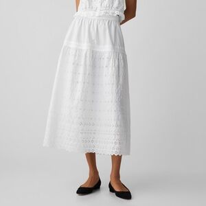 Gap x Doen eyelet midi skirt